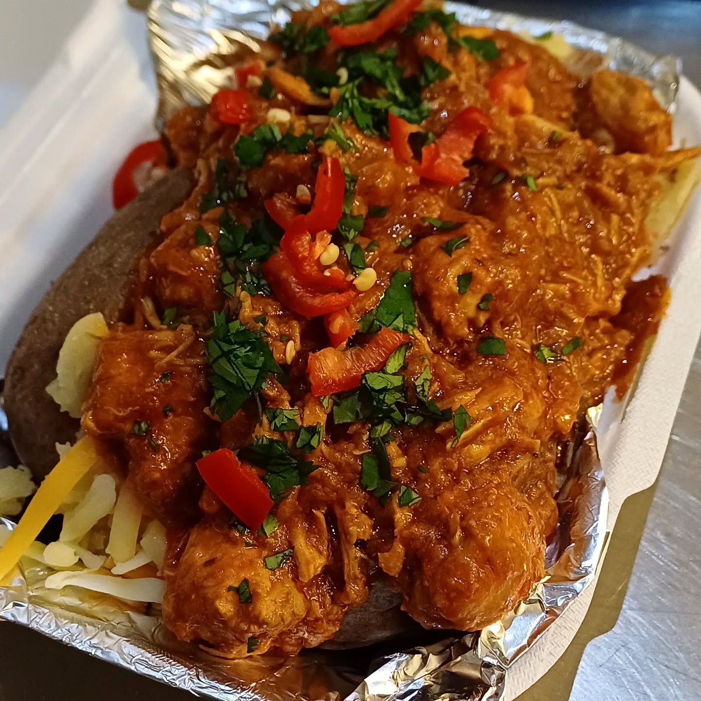 Homemade Chicken Curry Loaded Jacket